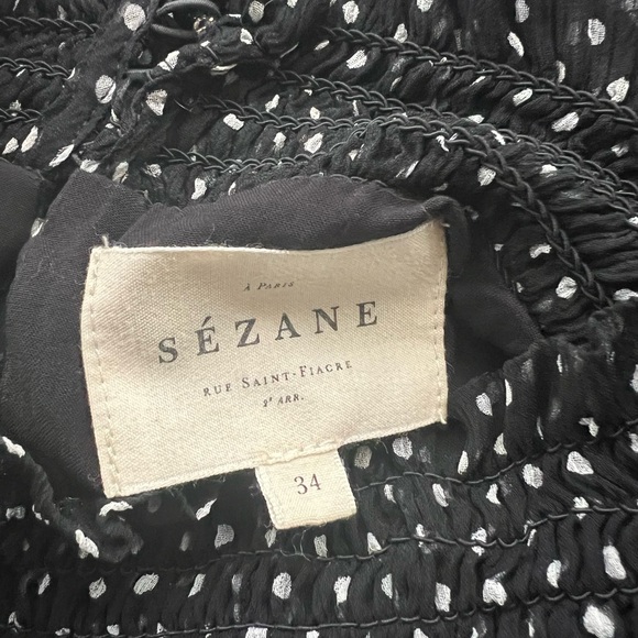 Sezane Olivia dress, silk black and white polka dots size 34 EUC - Picture 8 of 9